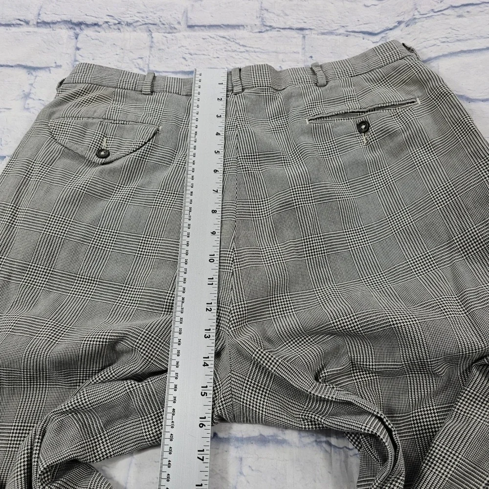 Polo Golf US OPEN 2000 Trousers Men 35x31 Gray Glen Plaid Pleated Cuff Pants VTG